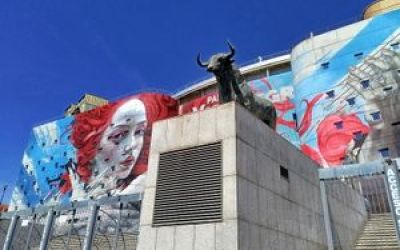 Muse of Vistalegre Mural in Madrid, Spain