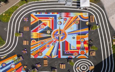 Pittsburgh’s Pickleball Courts by Sharmistha Ray Are an Abstract Riot of Color