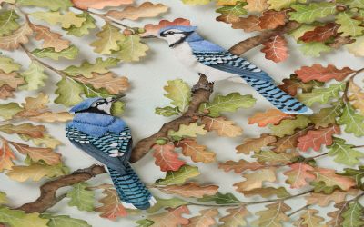 Lifelike Birds Emerge from Foliage in Painted Paper Reliefs by The Paper Ark