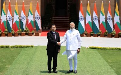 Myanmar president holds trade and security talks with India's Modi