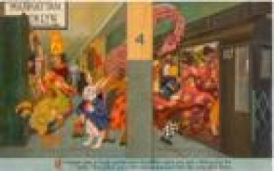 Rescued mural depicting Alice’s adventures in New York wonderland back on view for first time in decades